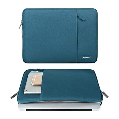 MOSISO Laptop Case 13.3 inch, 13-13.3 inch Laptop Sleeve Compatible with MacBook Air/Pro 13/Pro 14 M5 M4 M3 M2 M1, HP Dell ASUS Lenovo,Polyester Vertical Computer Sleeve Bag with Pocket, Deep Teal - color: Deep Teal, size: 13.3 inch