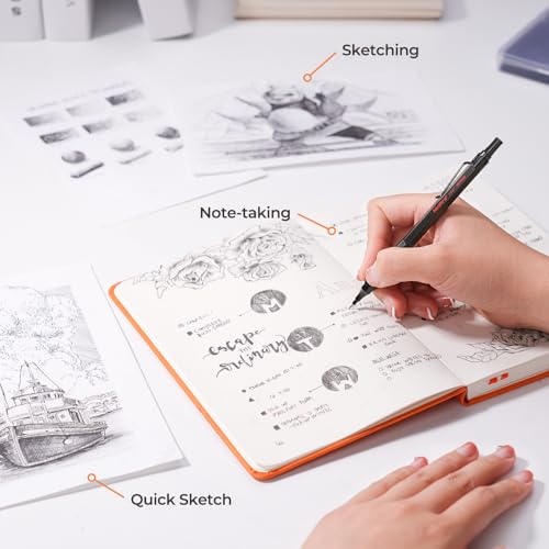 Nicpro 0.5 mm Mechanical Pencils Set with Case, 3 Metal Artist Pencil With 480PCS HB Lead Refills, 3 Erasers,9 Eraser Refills For Architect Art Writing Drafting, Drawing, Engineering, Sketching, Black - color: Black, style: 0.5 MM