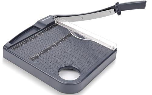 12" Paper Cutter, Precision Cut with Safety Protection and Blade Lock, 12 Sheets Capacity, Great for Cardstock, Cardboard, Photo, Vinyl, Crafts, Scrapbook (Grey) - color: Grey