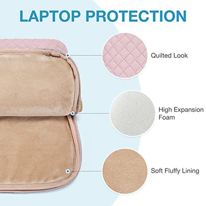 BAGSMART Laptop Case Compatible with 13-13.3 inch Notebook,Compatible with MacBook Pro 14 Inch,MacBook Air,Protective Carrying Bag with Pocket,Handles, Beige - color: Beige, size: 13-13.3 Inch