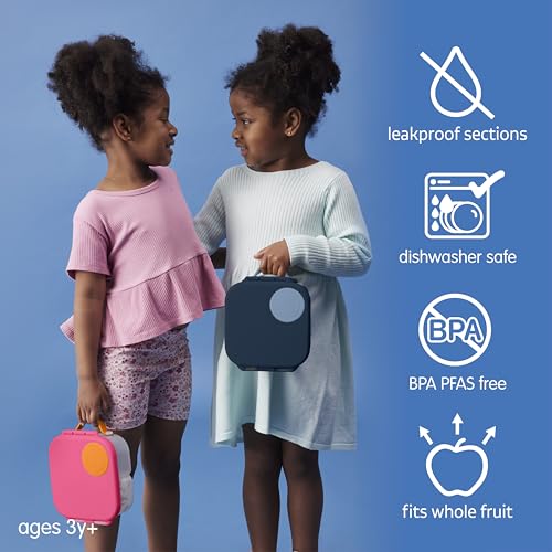 b.box Mini Lunch Box Kids | 4.25 Cup Leak Proof Bento Box for Kids Ages 3+ | 3 Compartment Snack Containers, School Lunch Container, Dishwasher Safe, BPA-Free, PFAS-Free - Midnight - color: Midnight, size: 1-pack