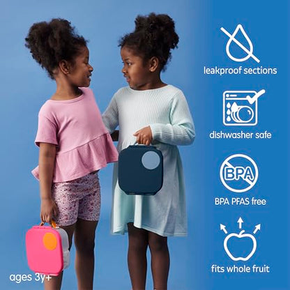 b.box Mini Lunch Box Kids | 4.25 Cup Leak Proof Bento Box for Kids Ages 3+ | 3 Compartment Snack Containers, School Lunch Container, Dishwasher Safe, BPA-Free, PFAS-Free - Midnight - color: Midnight, size: 1-pack