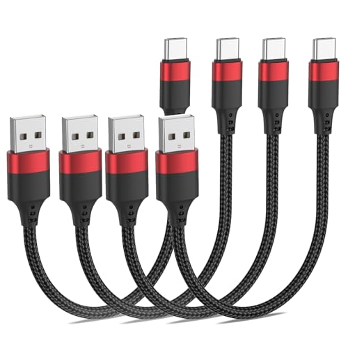 6 inch USB C Cable, Short USB to USB C Cable 4 Pack Braided USB Type C Charging Cable 0.5 FT Short USB C Cord for iPhone 16 15 Pro Max, Samsung Galaxy S24 S23 A35, Google Pixel 9, Moto G, Carplay - size: 0.5ft, style: 4 Pack