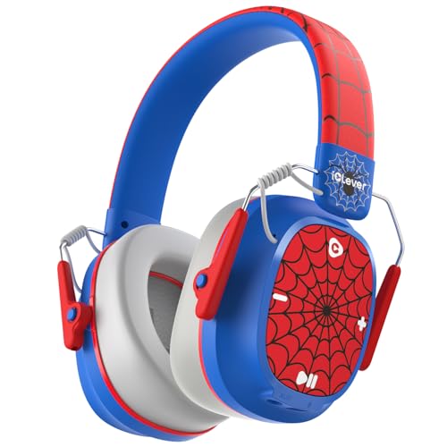 iClever Noise Cancelling Headphones for Kids Adults, Bluetooth Ear Protection with 60H Play Time, Safe Volume 80dBA, Noise Reduction Headphones for Autism Fireworks/Monster Truck, FOCUS - color: Red & Blue