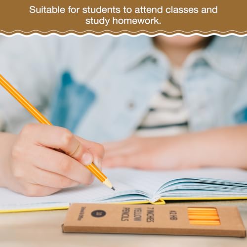 Geyoga 50 Boxes Woodcased Classroom #2 HB Pencils with Erasers 500 Count Pre-sharpened Number 2 Pencils for School Teacher Office Supplies, Writing, Drawing and Sketching Back to School Gifts(Yellow) - color: Yellow