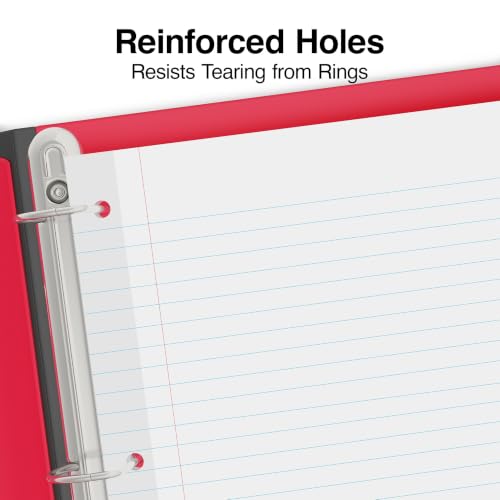 Staples Wide Ruled Filler Paper, 8" x 10.5", White, 100 Sheets/Pack, 3/Pack