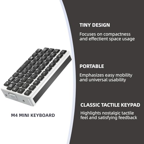 EXknight Mini Keyboard - Wireless Bluetooth Keyboard for iOS, iPhone, iPad, Mac, Android, Smartphone, Tablet & PC White&Black - color: White&Black