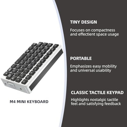 EXknight Mini Keyboard - Wireless Bluetooth Keyboard for iOS, iPhone, iPad, Mac, Android, Smartphone, Tablet & PC White&Black - color: White&Black