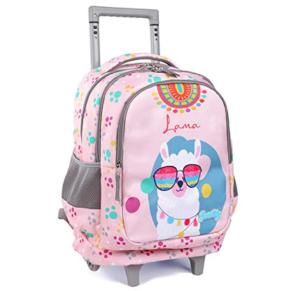 seastig Rolling Backpack for Kids Wheeled Backpack 18in Double Handle Backpack with Wheels - color: Sheep