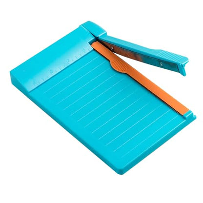 Portable Paper Cutter, Small Paper Trimmer Multipurpose Efficient Clear Scale High Accuracy A4 Paper Trimmer for Scrapbooking Craft Paper Photos DIY Projects School Office Use (Light Blue)