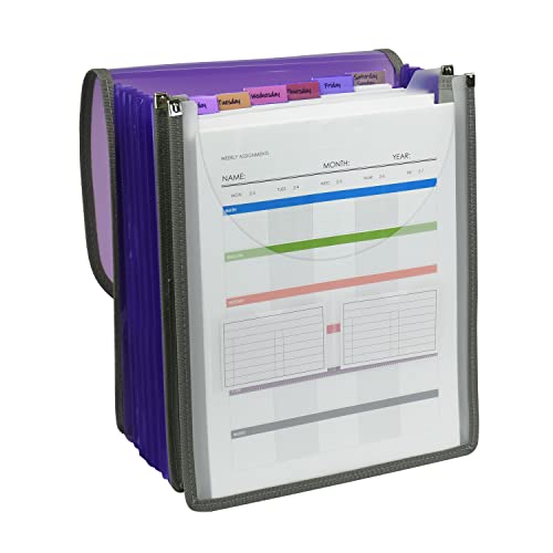 C-Line 7-Pocket Vertical Backpack File, Assorted, 1" x 10 1/4" x 12 3/4" (Pack of 2) - size: 1 Count (Pack of 2)
