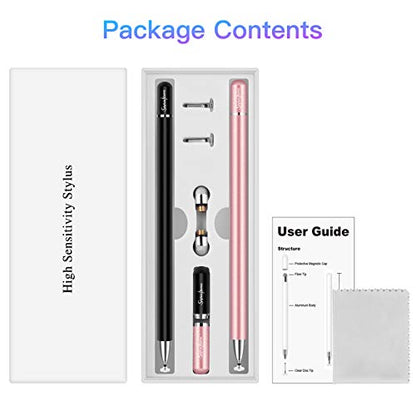 Stylus for iPad (2 Pcs), StylusHome Magnetic Disc Universal Stylus Pens Touch Screens for Apple/iPhone/Ipad pro/Mini/Air/Android/Microsoft/Surface All Capacitive Touch Screens - Black/Rose Gold - color: Black,Rose Gold