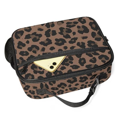 WOBAGMEN Leopard Lunch Box for Kids, Cute Insulated Lunch Bag for Boys Girls,Waterproof Lunch Box with Water Bottle Holder for Teens Adults Picnic Travel Back to School (Brown Leopard) - color: Brown Leopard