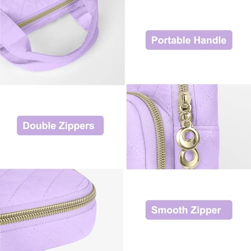 MOSISO 360 Protective Laptop Case 13.3 inch, 13-13.3 inch Laptop Sleeve Compatible with MacBook Air/Pro 13/Pro 14,HP Dell ASUS Lenovo, Square Quilted Bag Cover with 2 Pockets&Handle&Belt, Purple - color: Purple, size: 13.3 inch