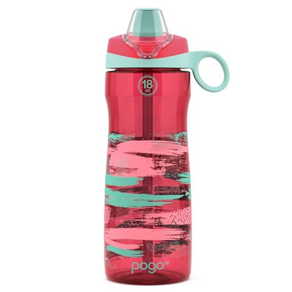 Pogo BPA-Free Tritan Kids Water Bottle with Silicone Soft Straw, Pink Paint, 18 oz. - color: Pink Paint