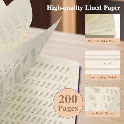 Music Gift 2 PCS Blank Sheet Music Notebook Where Words Fail Music Speaks Gift Manuscript Paper Notebook (2pcs Music -Pink) - color: 2pcs Music -Pink