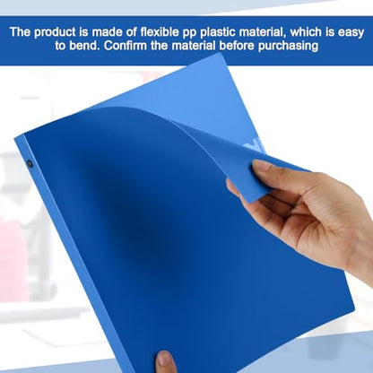 Henoyso 36 Pcs Blue 1.5 Inch 3 Ring Plastic Binder Bulk, 1 1/2 Inch Soft Flexible Binders Three Round Rings Fit 8.5x11 Papers for School Office Home File Organization Supplies - color: Blue