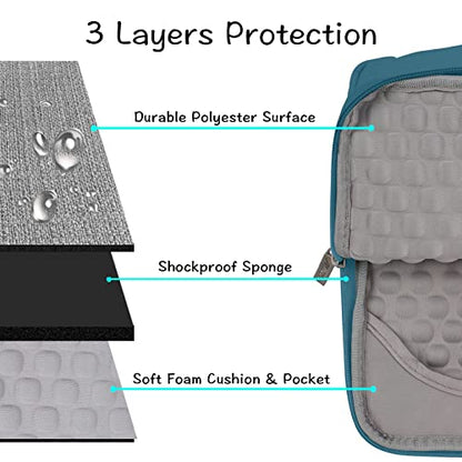MOSISO Laptop Case 13.3 inch, 13.3 inch Laptop Sleeve with Handle | Compatible with MacBook Air/Pro 13/Pro 14, HP Dell ASUS Lenovo, Polyester Multifunctional Computer Bag, Deep Teal - color: Deep Teal, size: 13.3 inch