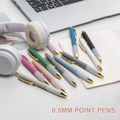 Linbsunne Gel Pens Black Ink Pen 0.5mm fine Point Pens Smooth Writing Retractable Office Supplies (12-count) - color: 12-count