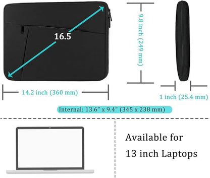 Laptop Case Sleeve 13-13.3 inch, Protective Laptop Carrying Cover Handbags Computer Bag Compatible with MacBook Pro 14 Inch,MacBook Air, Notebook Bag with Front Pocket, Black - color: Black, size: 13.3 inch