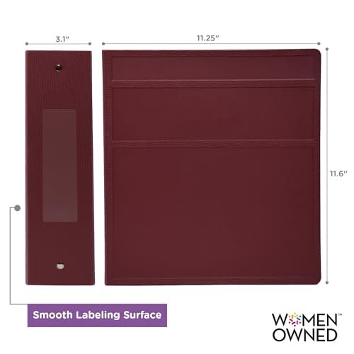 Carstens 3-Inch Heavy Duty 3-Ring Binder - Side Opening, Wine, Durable Plastic, Precision No-Gap Rings, Waterproof Cover, No Pockets, Holds 400 US Letter Sheets, BPA-Free, Made in USA (1743-3R) - color: Burgundy, size: Case of 14