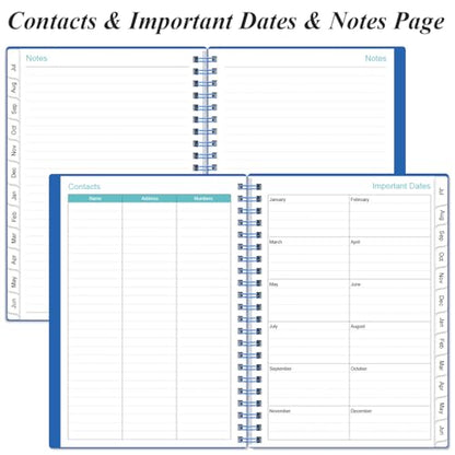 2026-2027 Planner - Planner 2026-2027 from July 2026 - June 2027, Weekly & Monthly Planner Spiral Bound with 12 Monthly Tabs, Inner Pocket, 6.4" x 8.5", Blue-E - color: Blue-E, size: 6.4" x 8.5"