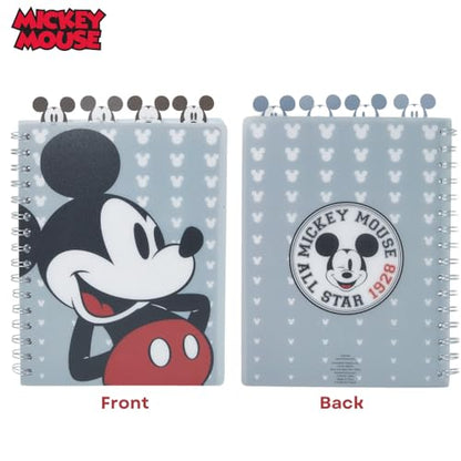 Disney Mickey Mouse Tab Journal Notebook, Spiral Bound, Cute Dividers, 8x7 | Vinyl Cover, Tabbed Dividers, Disney Mickey Mouse School & Office Supplies, Writing Journal, Diary, Travel Notebook, Notepad - style: Mickey Mouse