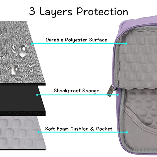 MOSISO Laptop Case 13.3 inch, 13-13.3 inch Laptop Sleeve with Handle Compatible with MacBook Air/Pro 13/Pro 14 M5 M4 M3 M2 M1,HP Dell ASUS Lenovo, Polyester Multifunctional Computer Bag, Purple - color: Purple, size: 13.3 inch