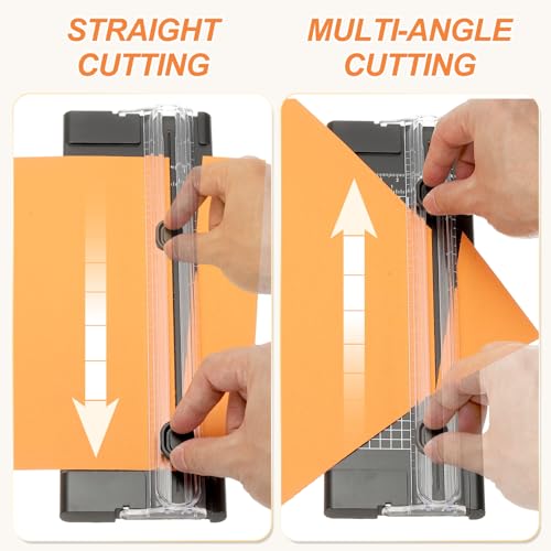 Generic Paper Cutter Trimmer, A4 Straight Small Portable Paper Slide Paper Slicer with Safe-Guard for Craft Cardstock Label Card, Scrapbook Photo, Black