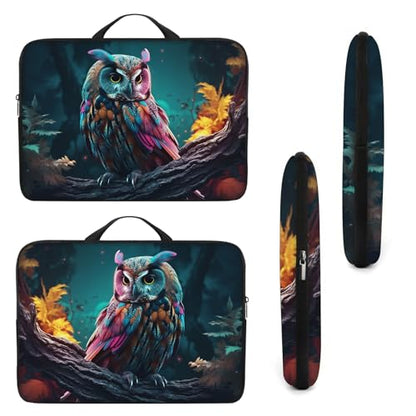 Laptop Sleeve Bag with Handle Computer Protective Soft Cover Case for 14 Inch 13 Inch Laptop,Art Owl - color: Art Owl