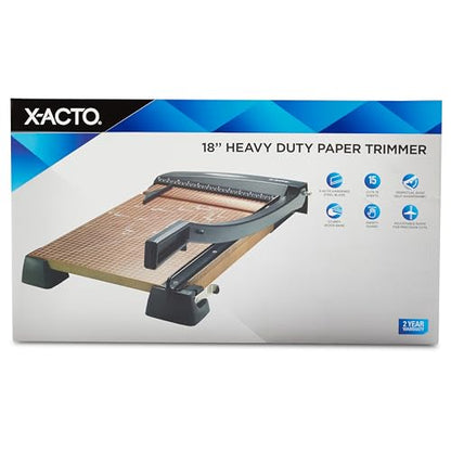 X-ACTO Heavy Duty Wood Base Paper Trimmer, 18 Inch Cut