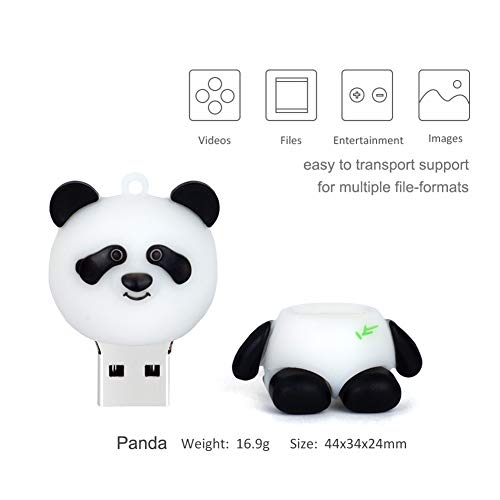 BorlterClamp USB Flash Drive Cute Panda Pattern 32GB Pack of 2 Pcs Pendrive Gift for Students and Children - color: Panda Pattern 32GB*2