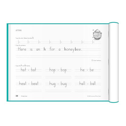 Learning Without Tears, Printing Power, Student Workbook, Age 7+, 2nd Grade+, Handwriting Practice, Writing Book, School & Home, Language Arts, Tutoring - style: Student Workbook