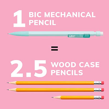 BIC Xtra-Smooth Pastel Mechanical Pencils with Erasers, Medium Point (0.7mm), 24-Count Pack, Bulk Mechanical Pencils for School or Office Supplies - size: 24 Count (Pack of 1), style: Pastel Edition