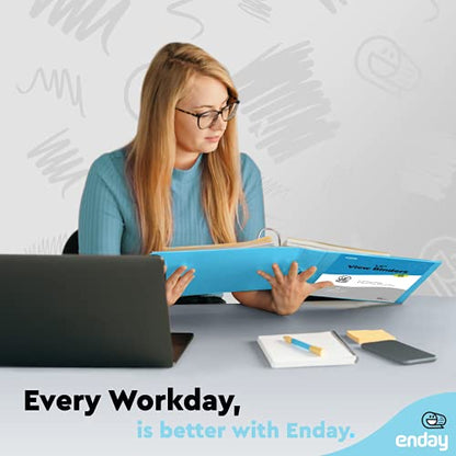 Enday 3 Ring Binder 1.5 Inch, Blue Heavy Duty Three Ring Binder, 325 Sheets Capacity - 1.5 Inch Binder for Home School and Office - color: Blue, size: 1.5-Inch