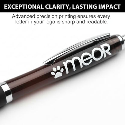 100 Packs Personalized Clear Pens - Custom Bulk Promotional Pens - color: Black