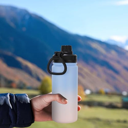 DOMICARE 16 oz Kids Water Bottle for School Stainless Steel Double Wall Vacuum Insulated Water Bottle with Straw lids & Spout Lid, Leakproof BPA Free (Blue/Pink,8) - color: Blue/Pink, size: 16oz/8 Pack