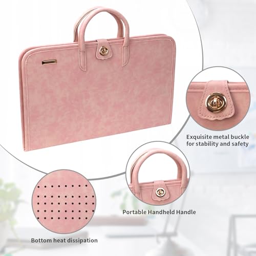 PU Laptop Sleeve Pink With Handle Protective Case Laptop Protective Case(13 inch) - color: 13 Inch