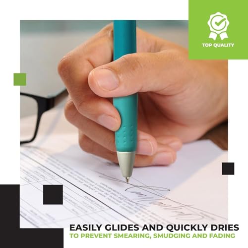 Simply Genius 100-Piece Retractable Ballpoint Pen Set - Bulk Pens for School & Office Supply - Black Ink Writing Instruments - Retractable Design with Ergonomic Grip - Pack of 100, Blue, 1.0 mm - color: Blue