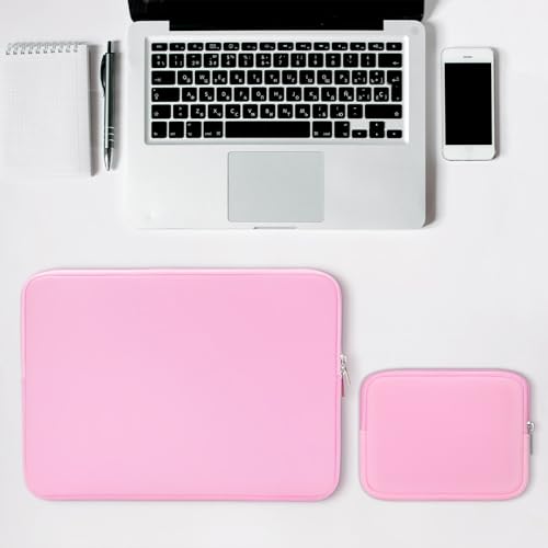 RAINYEAR 13 Inch Laptop Sleeve Case with Accessories Pouch, Compatible with 13.3" MacBook Air/Pro M1 M2 M3 M4 M5 A3449 A3240 A3113 A2681 A2338 (Pink, Upgraded Version) - color: Pink(upgraded Version), size: 13"