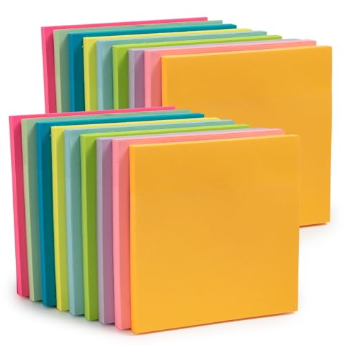 M&G 18 Pads Sticky Notes 3x3 Inch, Self Sticky Notes 9 Bright Colors Easy to Stick, Office and School Supplies for Home, Desk and Notebook Use, 50 Sheets/Pad - style: Bright 9 Colors(900 Sheets)