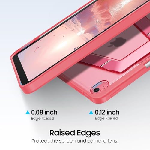 Fintie Shockproof Case for iPad (A16) 11th Generation 11 Inch (2025), iPad 10th Generation 10.9 Inch (2022) - [Built-in Pencil Holder] Slim Frosted Protective Cover with Multi-Angle Kickstand, Pink - color: Pink