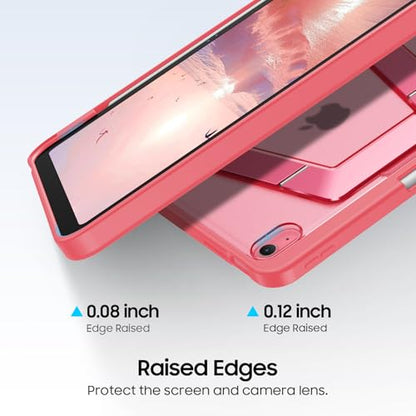 Fintie Shockproof Case for iPad (A16) 11th Generation 11 Inch (2025), iPad 10th Generation 10.9 Inch (2022) - [Built-in Pencil Holder] Slim Frosted Protective Cover with Multi-Angle Kickstand, Pink - color: Pink