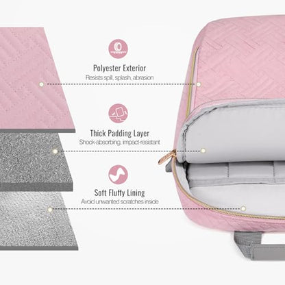 MoKo 13-14 in Puffer Laptop Sleeve Bag for 13-inch New Mac Air M5/Neo A18 Pro, 14-inch Mac Pro M5/M4/M3/M2/M1, 13.8“ Surface, Puffy Laptop Carrying Case with Handle & Shoulder Strap, Pink - color: Pink, size: 13.3-14 Inch