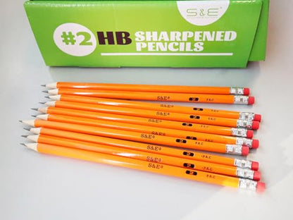 S & E TEACHER'S EDITION #2 Pencils, Pre-sharpened HB Lead Bulk Box – 200 Pack Yellow Woodcase Pencils with Erasers, Ideal for Standardized Tests, Classroom & Home – No. 2 Pencil Back to School
