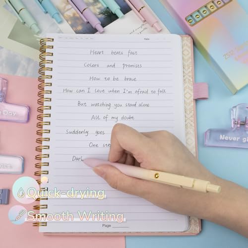 YOXMJDB Gel Pens, 6 Pcs 0.5mm Fine Point Smooth Writing Pens Japanese Cute Pens, High-End Series Black Ink Pens for Journaling Note Taking, School Office Supplies for Women Men (6 Pcs Ombre) - color: 6 Pcs Ombre