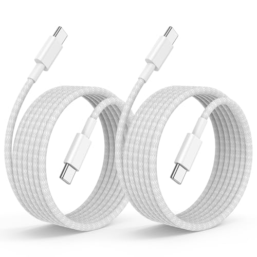 USB C to C Fast Charger Cable 6ft, Long Type C to USB C Charging Cord Wire for iPhone 17 Pro Max/17 Air/16 Pro/15 Plus,MacBook Pro 2021/2020/2019/2018,iPad 12.9/11 inch/Mini/Air,Samsung Galaxy - color: USB C to C - White, size: 6 Feet