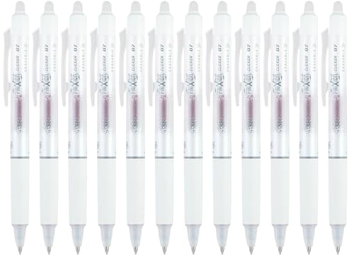 PILOT FriXion Aura Retractable Erasable Gel Pens, Fine Point 0.7 mm, Magenta Ink, Dozen - color: Magenta