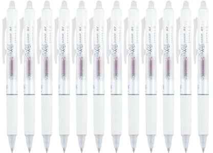 PILOT FriXion Aura Retractable Erasable Gel Pens, Fine Point 0.7 mm, Magenta Ink, Dozen - color: Magenta