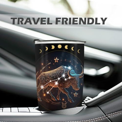 Horoscope Taurus 20oz Insulated Tumblers Mug Cup Gifts for Birthday Boys Girls Men Women Son Daughter Travel Essentials Accessories Must Have Cold Iced 20oz - color: Taurus-652
